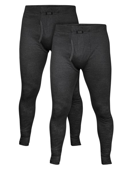 2er/4er Pack Herren lange Unterhose mit Eingriff Feinripp Unterwäsche Baumwolle