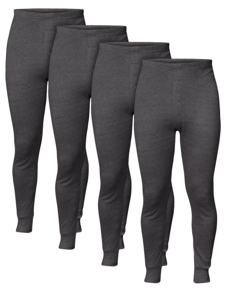 4er Pack Herren lange Thermounterwäsche mit Eingriff Unterhose Baumwolle