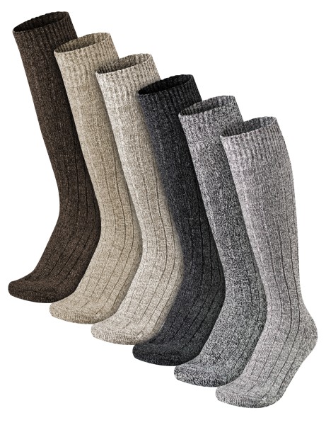 Herren Norweger Woll Kniestrümpfe 6 Paar warme Stricksocken