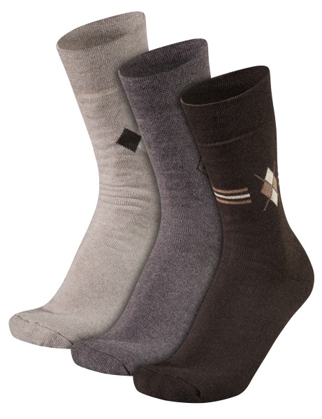 3 Paar Herren Thermosocken Ski Winter Vollfrottee in Baumwolle mit Elasthan