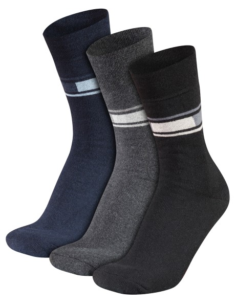 Herren 3 Paar Thermosocken Ski Winter Vollfrottee in Baumwolle mit Elasthan