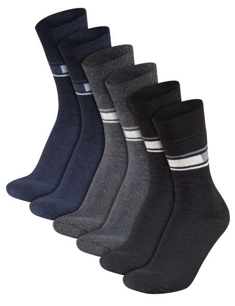 Herren 6 Paar Thermosocken Ski Winter Vollfrottee in Baumwolle mit Elasthan