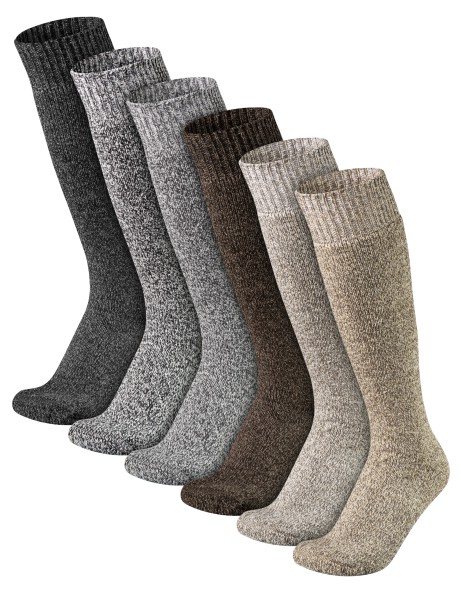 Herren Norweger Woll Kniestrümpfe 6 Paar warme Stricksocken