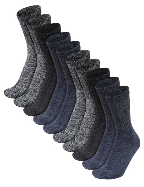 10 Paar Herren Baumwolle Trekkingsocken Sport Wandern Ski mit Elasthan